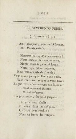 Les Révérends Pères. (Décembre 1819.)