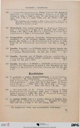 Kochbücher (Nr. [415]-430)