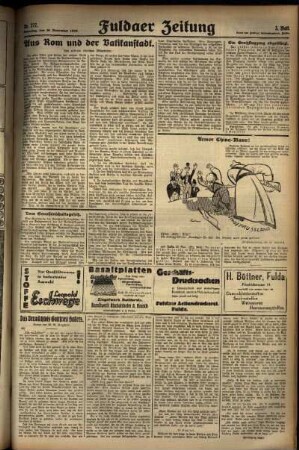 Dritte Ausgabe vom Samstag, den 30. November 1929.