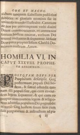 Homilia VI. In Caput XXXVIII. Prophetae Ezechielis.
