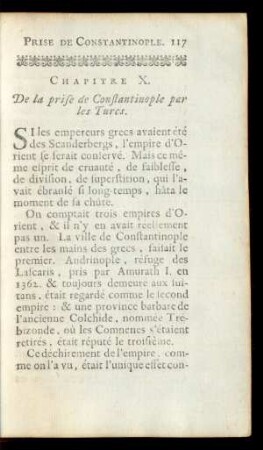 Chapitre X. De la prise de Constantinople par les Turcs.