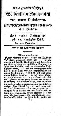 Acht und dreyßigstes Stück