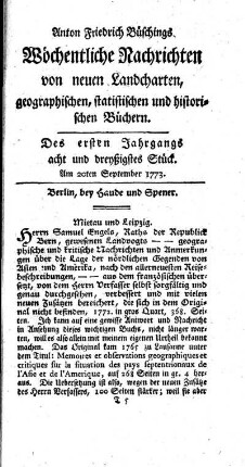 Acht und dreyßigstes Stück