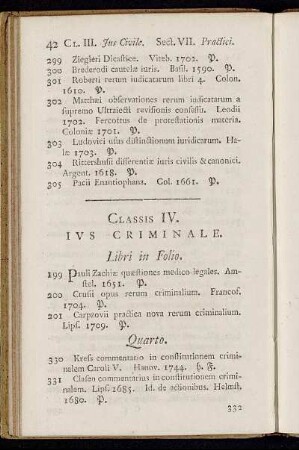 Classis IV. Ius criminale.