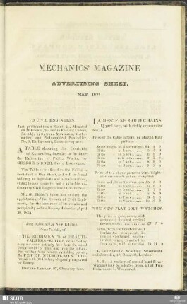 Advertising Sheet. May 1835