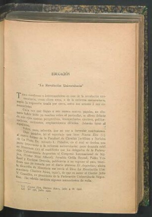 Educación : "La Revolución Universitaria"