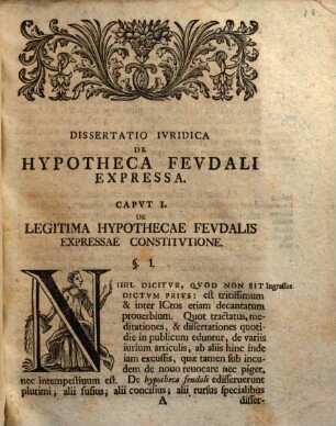 Dissertatio Ivridica De Hypotheca Fevdali Expressa