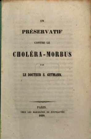 Un préservatif centre le choléra-morbus