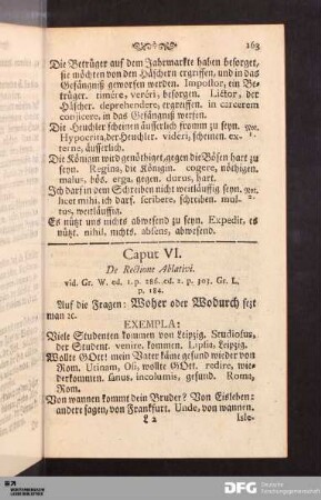 Caput VI. De Rectione Ablativi.