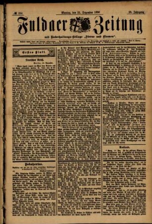 Erste Ausgabe vom Montag, den 21. Dezember 1896.