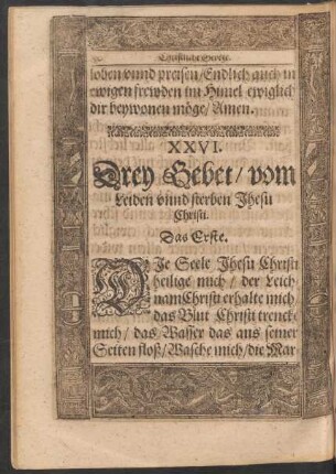 XXVI. Drey Gebet/ vom Leiden unnd sterben Jhesu Christi. - XXVIII.