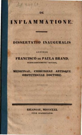 De inflammatione : Diss. inaug.