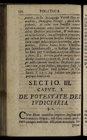 Caput I. De Potestate Dei Iudiciaria.