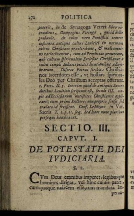 Caput I. De Potestate Dei Iudiciaria.