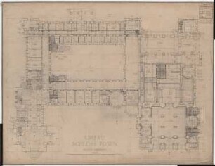 Schloss Posen, Posen Umbau: Grundriss EG 1:100