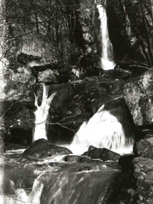 Langenhennersdorfer Wasserfall : Sächsische Schweiz. Gottleubatal. Wasserfall in der Mündungsstufe des Langenhennersdorfer Baches