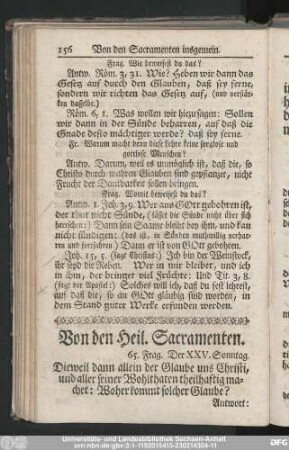 Von der Heil. Sacramenten.
