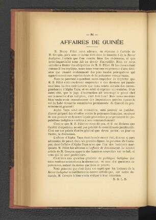 Affaires de Guinée.