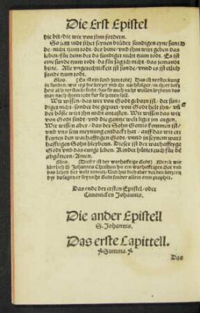 Die ander Epistell S. Joannis.