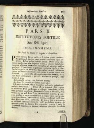 Pars. II.: Institutiones Poeticae: Seu Stili ligati