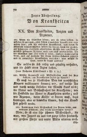 Zweyte Abtheilung. Von Krankheiten.