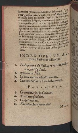 Index operum authoris