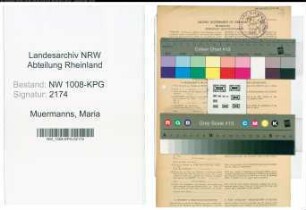 Entnazifizierung Maria Muermanns , geb. 23.02.1909 ()