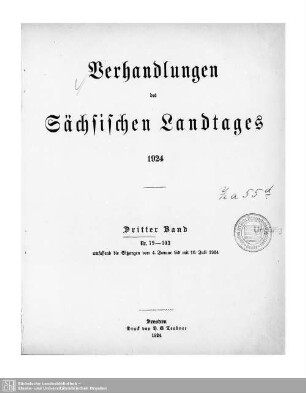 2. Wahlper. 3.1922/26: Verhandlungen des Sächsischen Landtages