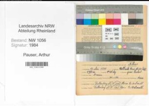 Entnazifizierung Arthur Pauser , geb. 17.05.1898 ()