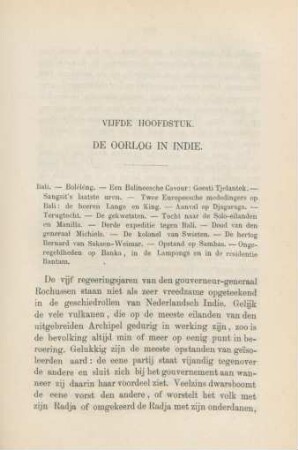 Vijfde hoofdstuk. De oorlog in Indie