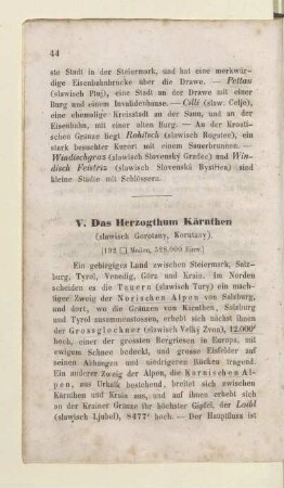 V. Das Herzogthum Kärnthen