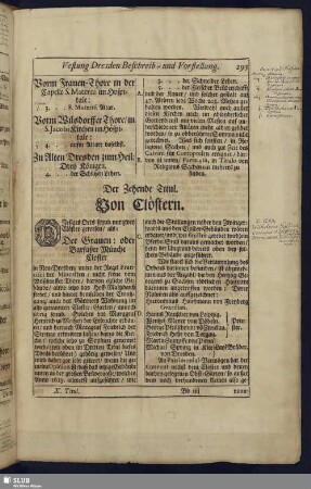 Der Zehende Titul. Von Clöstern.