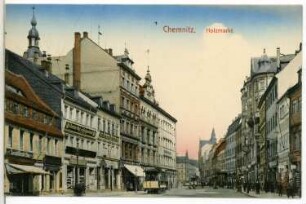 Chemnitz. Holzmarkt mit Straßenbahnen