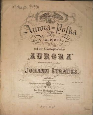 Aurora-Polka : für das Pianoforte ; 165. Werk