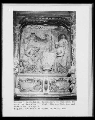 Hauptaltar mit Szenen aus dem Marienleben — Zweites Geschoss — Geburt Marias