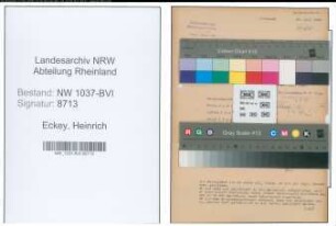 Entnazifizierung Heinrich Eckey , geb. 05.06.1911 (Elektromeister)