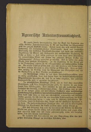 Agrarische Arbeiterfreundlichkeit.