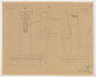 Fischer, Theodor; Schweinfurt (Bayern); Kriegerdenkmal - Lageplan, Ansichten