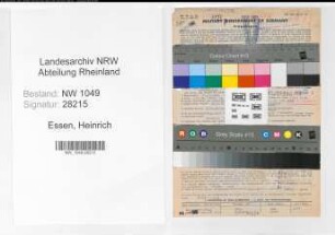 Entnazifizierung Heinrich Van Essen , geb. 19.03.1900 (Grossschlachter)