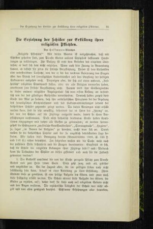 ¬Die¬ Erziehung der Schüler zur Erfüllung ihrer religiösen Pflichten