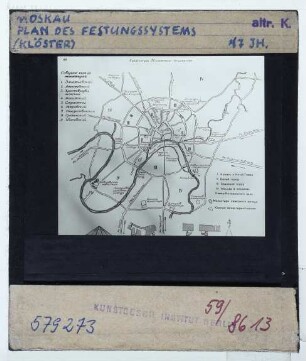 Moskau, Kreml,Moskau, Moskauer Klöster : Plan des Festungssystems mit Klöstern im 17. Jh