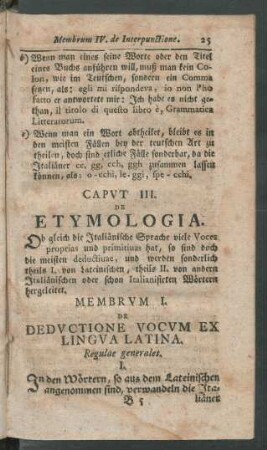 Caput III. De Etymologia
