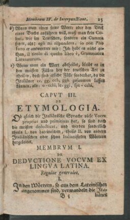 Caput III. De Etymologia