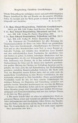 129-130 [Rezension] Hengstenberg, Hans-Eduard, Christliche Grundhaltungen