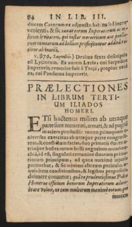 Praelectiones In Librum Tertium Iliados Homeri.
