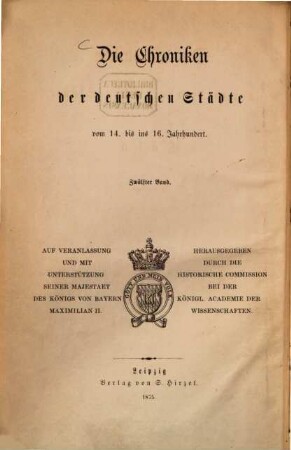 Die Chroniken der niederrheinischen Städte, 1. Cöln