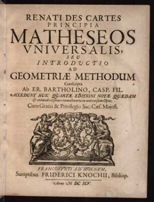 Principia Matheseos Vniversalis, Seu Introductio ad Geometriae Methodum