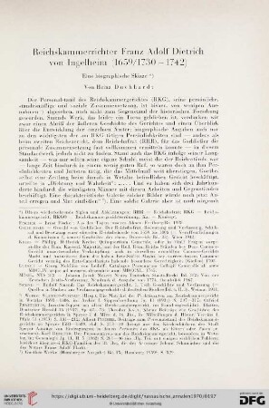 81: Reichskammerrichter Franz Adolf Dietrich von Ingelheim (1659/1730-1742) : Eine biographische Skizze