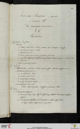 Diskussionsskizze: Theologiae Theoreticae Specialis Tractatus VIti de Sacramentis Continuatio. §. IV. Poenitentia