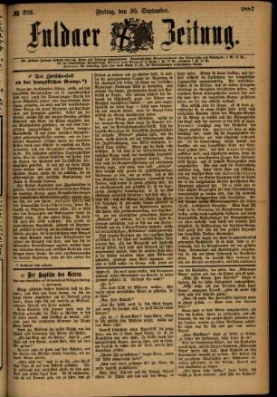 Ausgabe vom Freitag, den 30. September 1887.